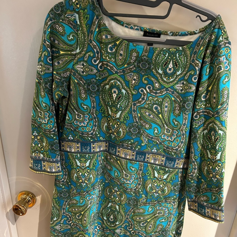Talbots paisley midi dress